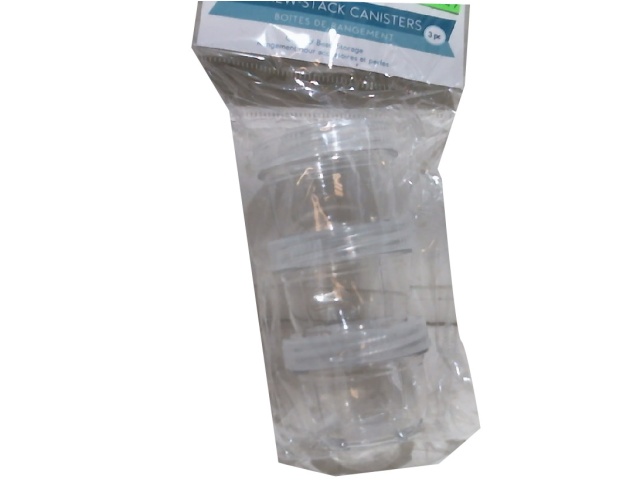 Craft/Bead Storage 3pk Screw-Stack Canisters