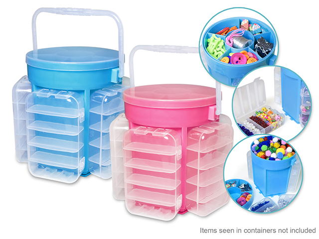 Craft Storage: 5.2x5.9 inch Organizing Bucket with 5 Snap-on Org Boxes