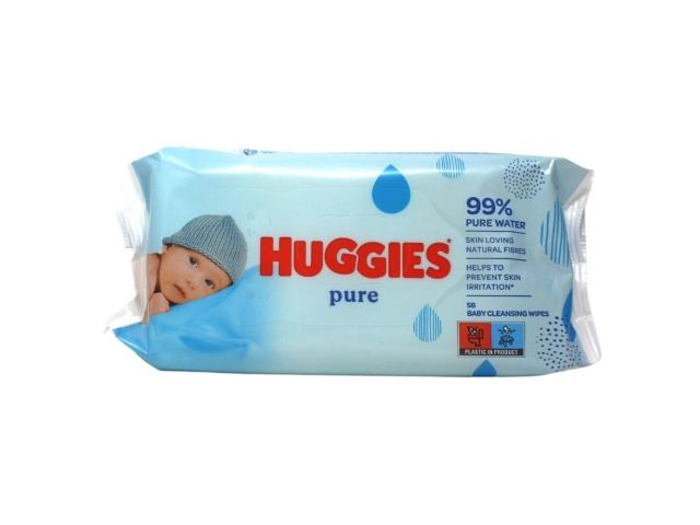 Baby Wipes 56pk Pure Gentle Cleaning/10 (endcap) Huggies
