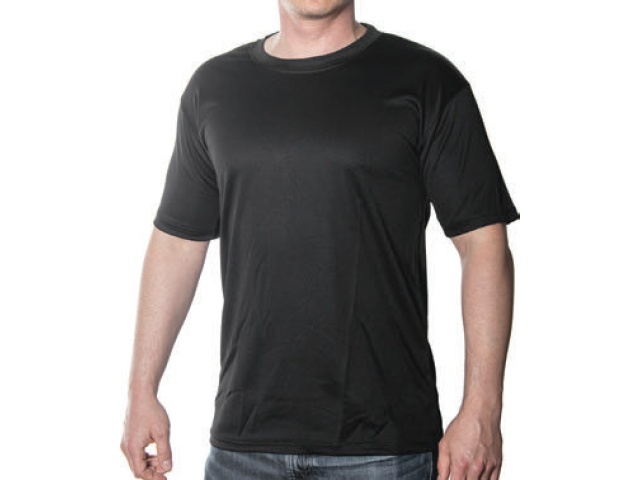Military T-shirts Xlarge Black Kwik Dry Short Sleeve