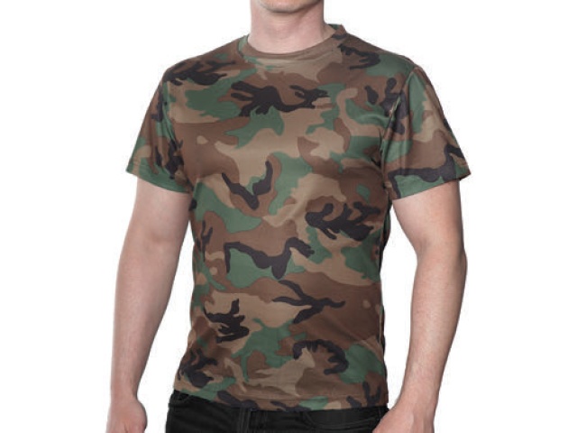 Military T-shirts Xlarge Woodland Kwik Dry Short Sleeve