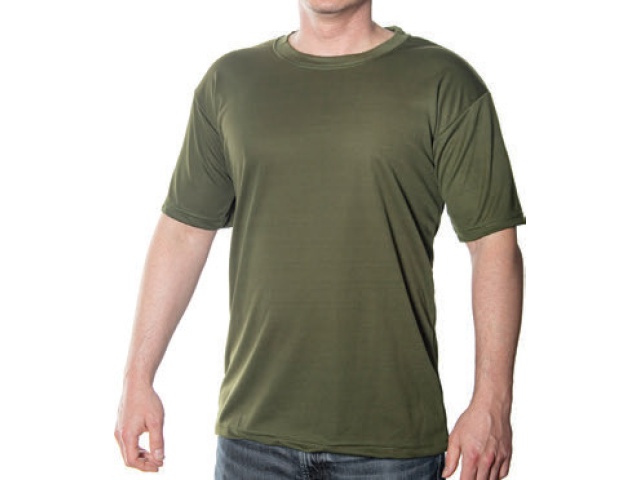 Military T-shirts Xxlarge Olive Kwik Dry Short Sleeve