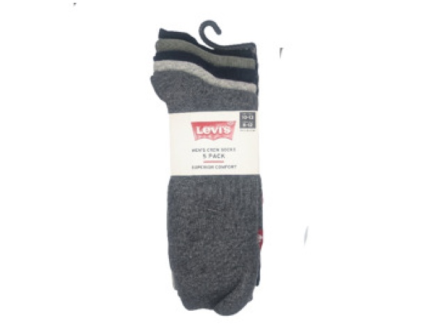 Levi\'s Crew Socks - Men\'s 5 Pack Size 10-13