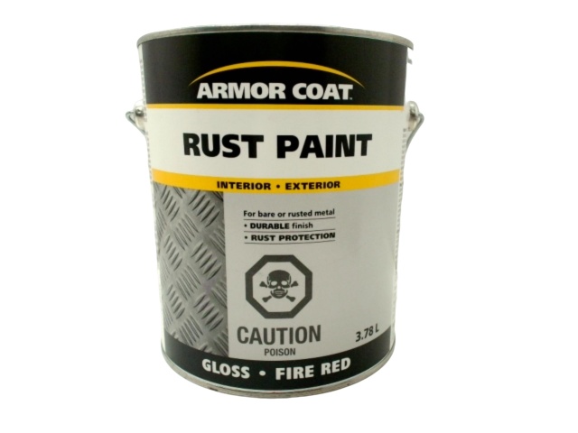Rust Paint Gallon Gloss Fire Red Interior Exterior Armor Coat