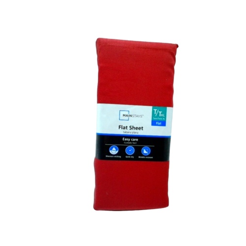 Flat Sheet Red Twin Size Manstays