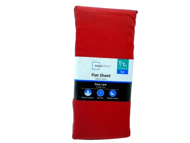 Flat Sheet Red Twin Size Manstays
